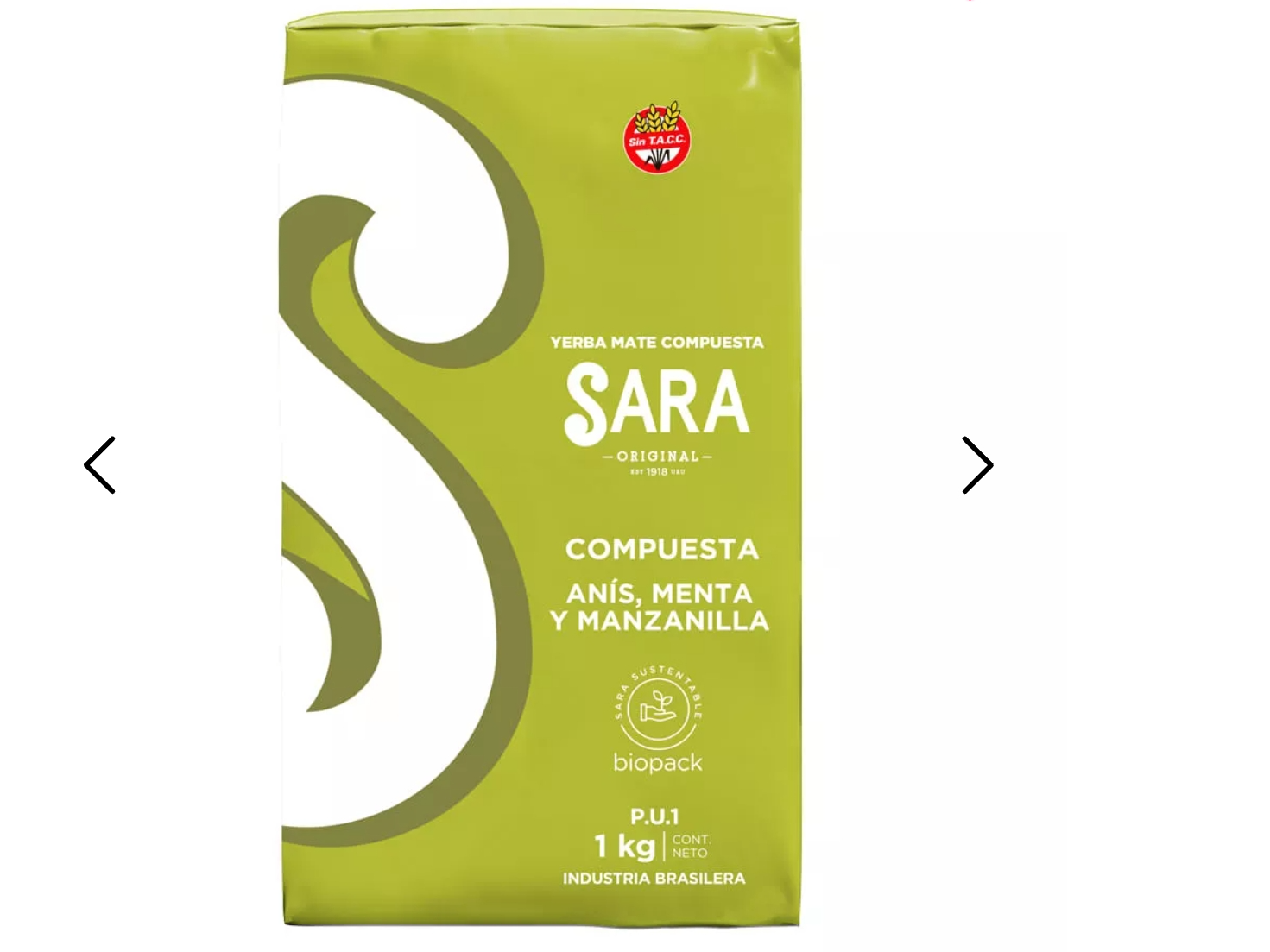 Yerba Sara menta jengibre y manzanilla 500 grs