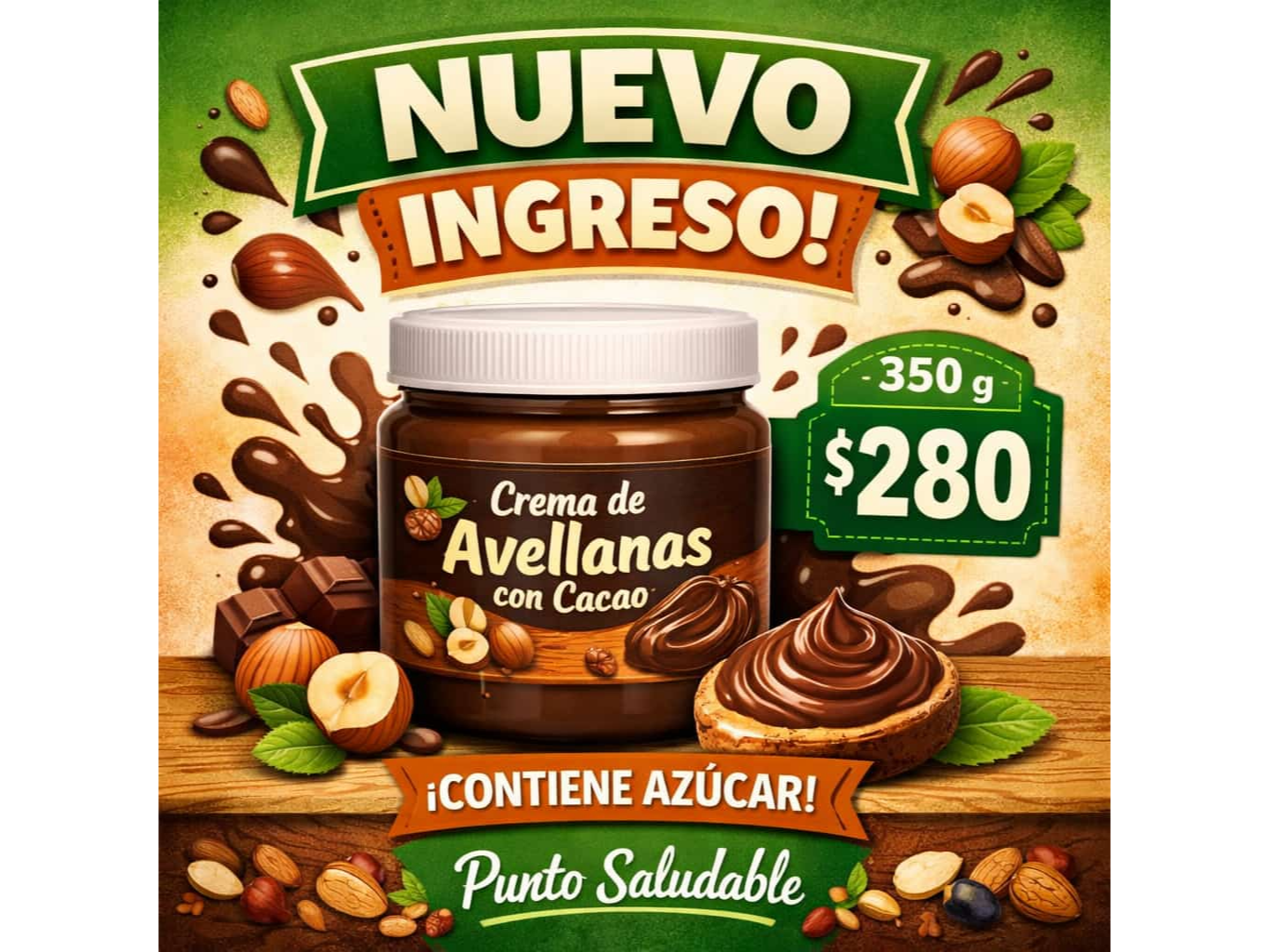 Crema de Avellanas $350gr