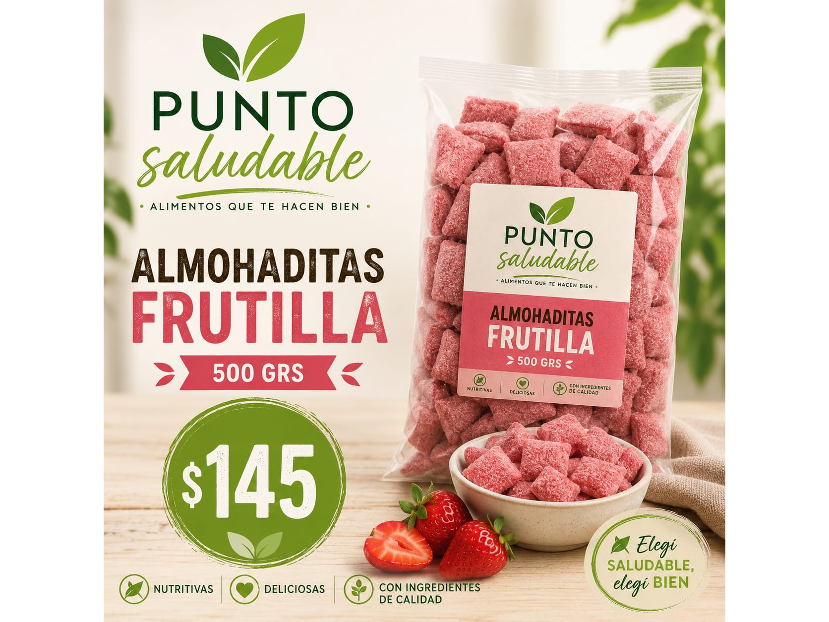 Almohaditas de Frutilla 500grs