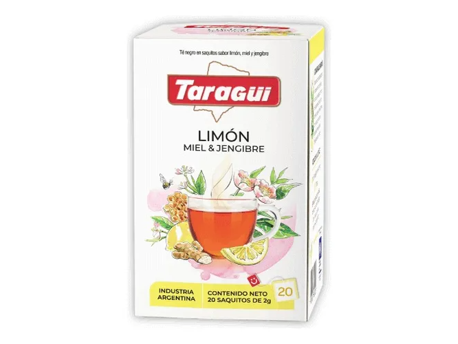Te taragui limón miel y jengibre 20 saquitos