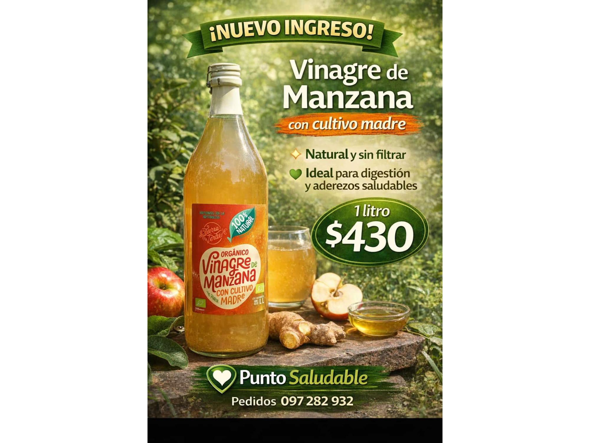 Vinagre Organico de Manzana 1 litro