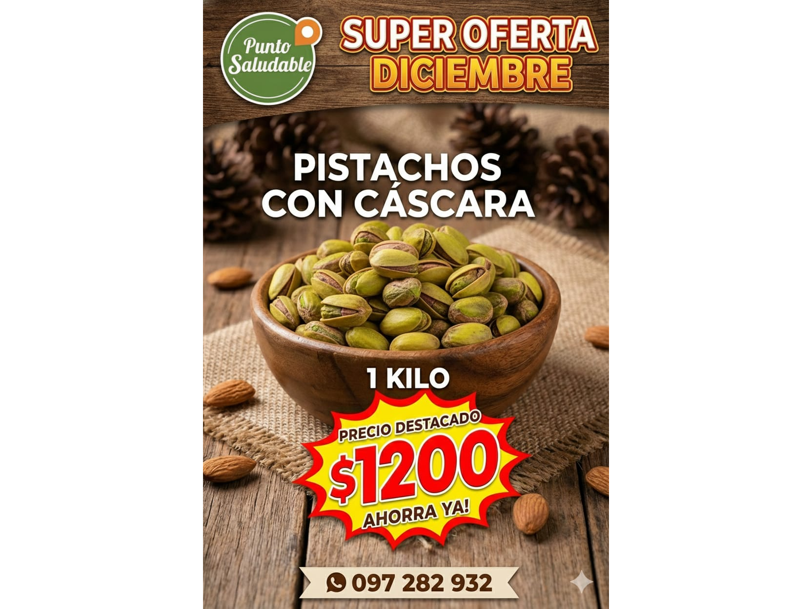 Pistachos con cascara 1kg