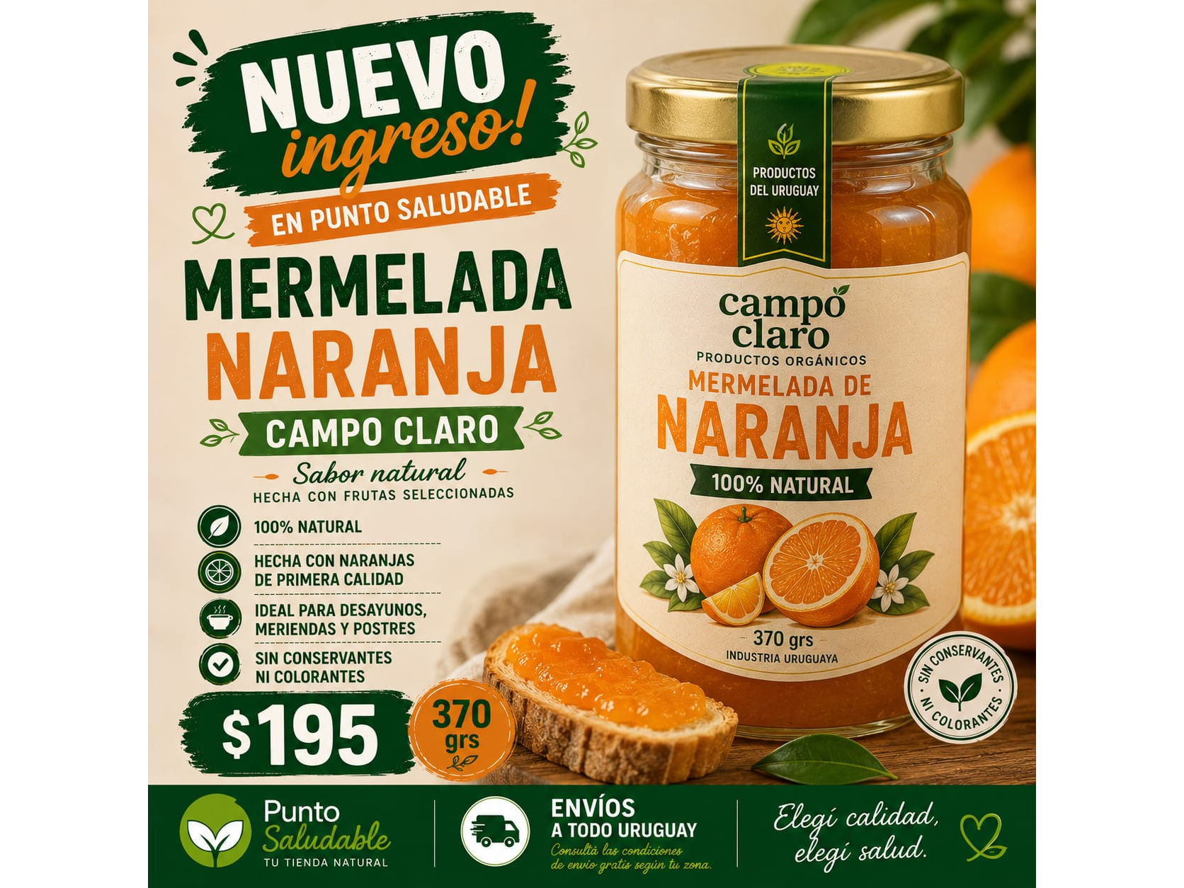 Mermelada de narnaja Campo claro 370gr