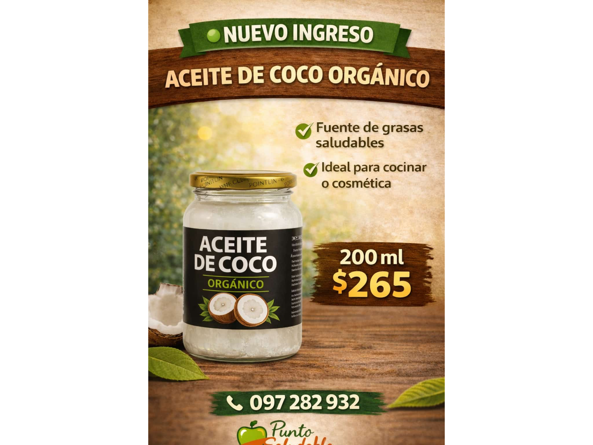 Aceite de coco Organico 200ml