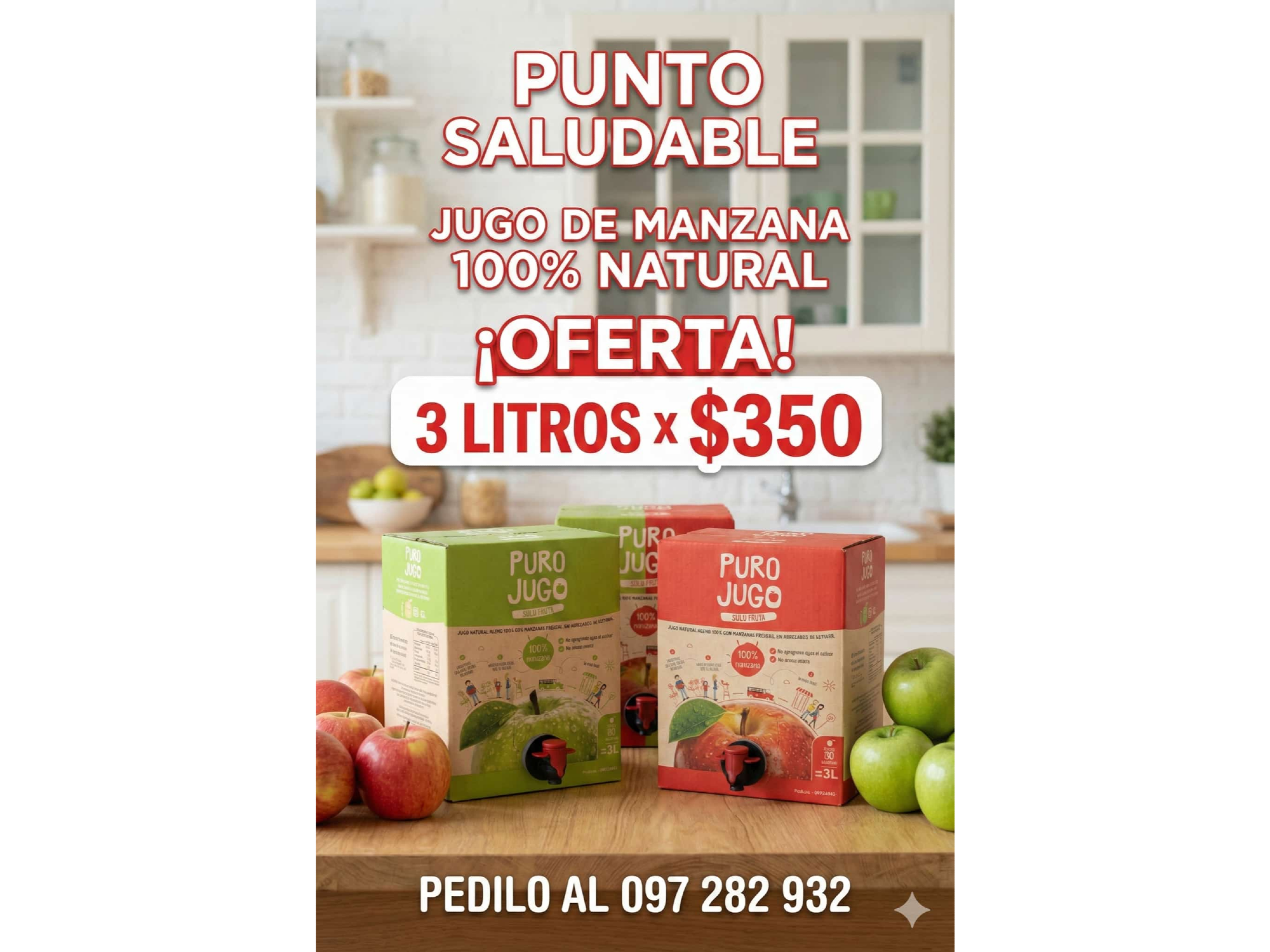 Jugo de manzana Verde natural 3L