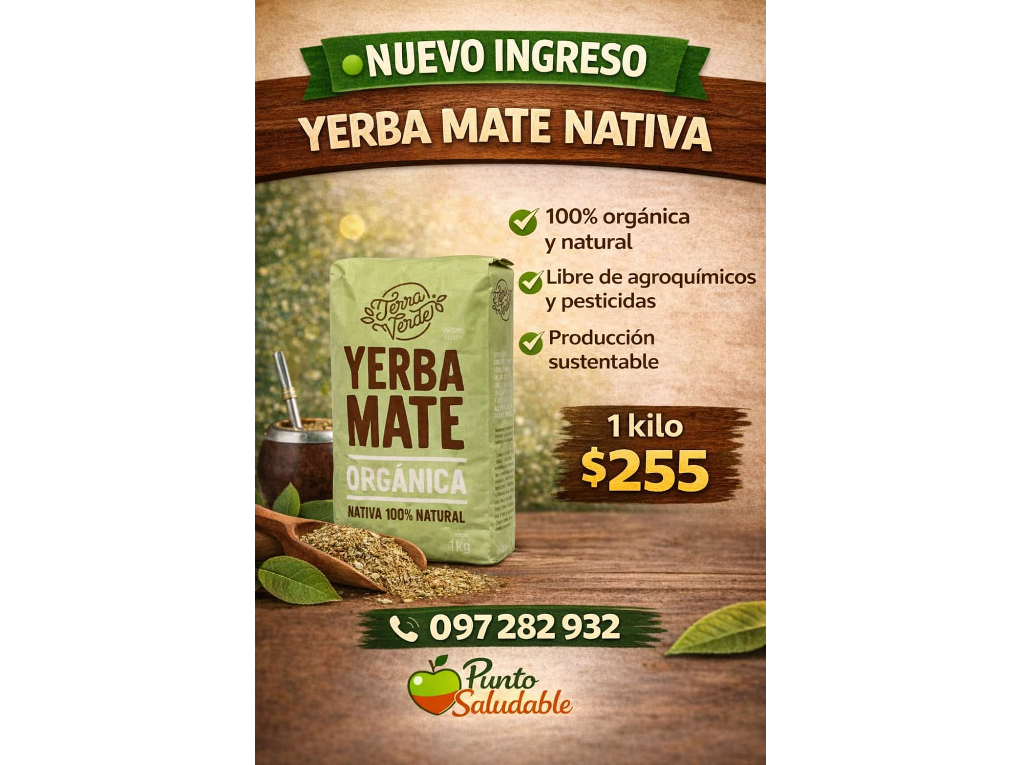 Yerba mate orgánica Terra verde 1kg