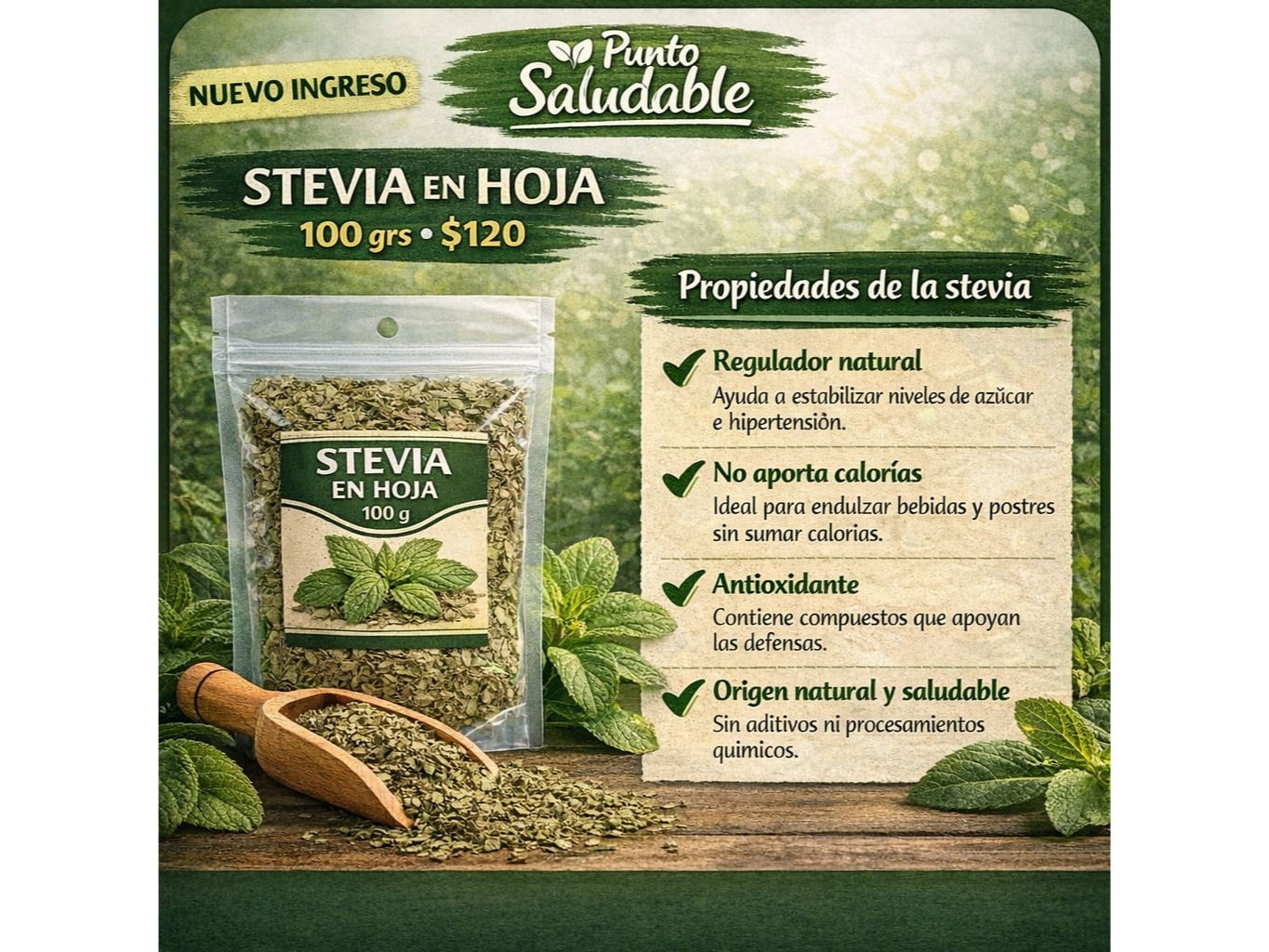 Stevia en hojas 100gr