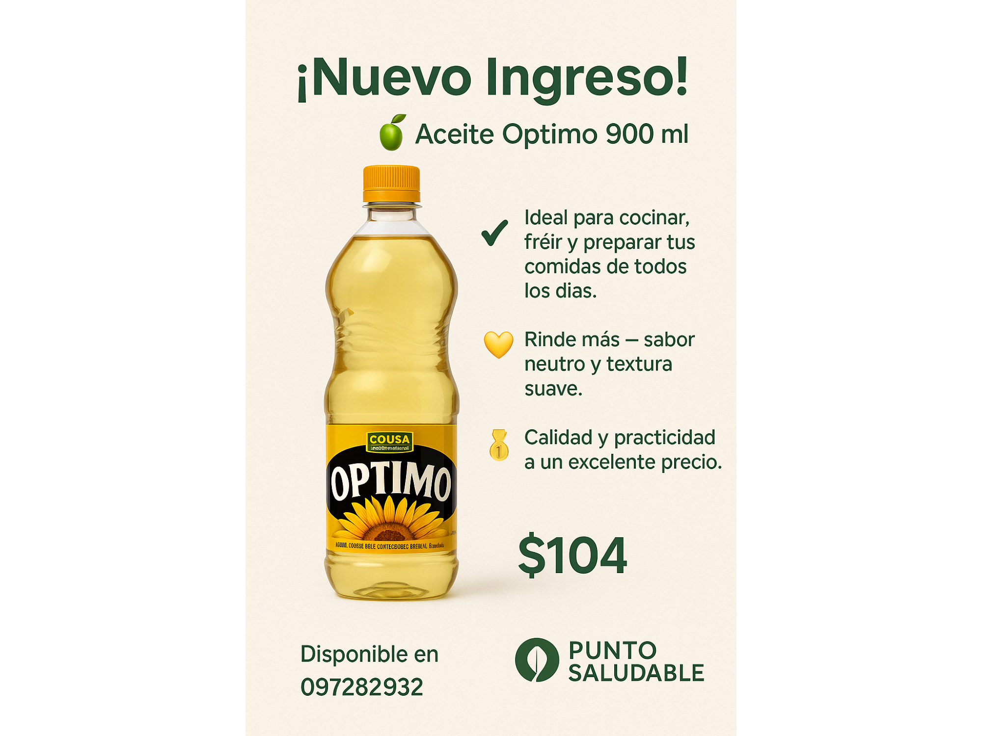 Aceite óptimo 900 ml