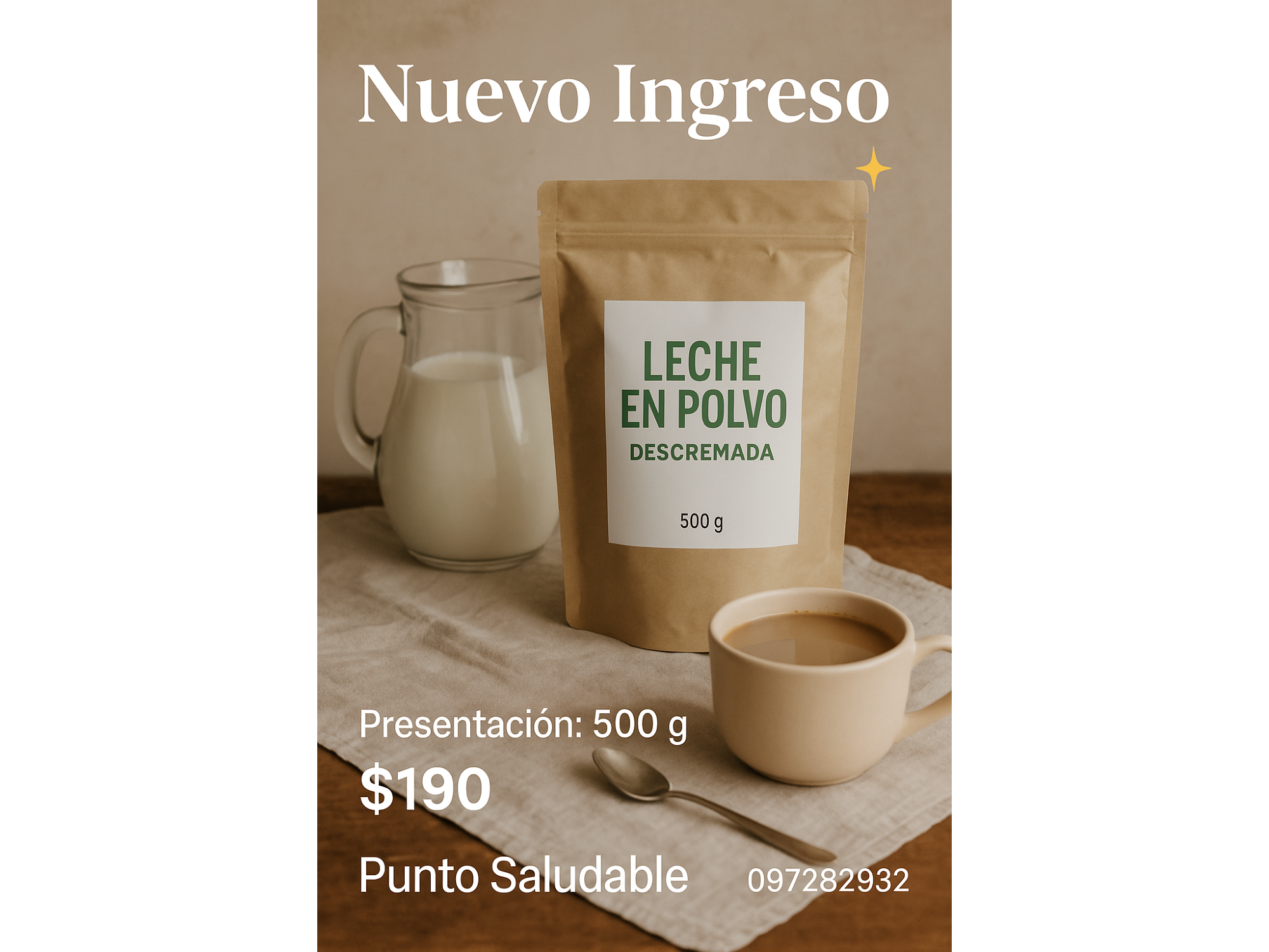 LECHE EN POLVO descremada 500 GRS