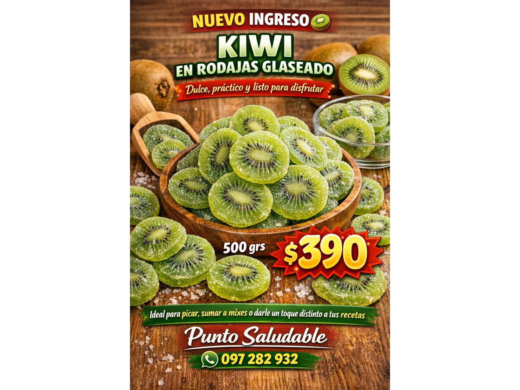 kiwi en rodajas glaseado 500gr