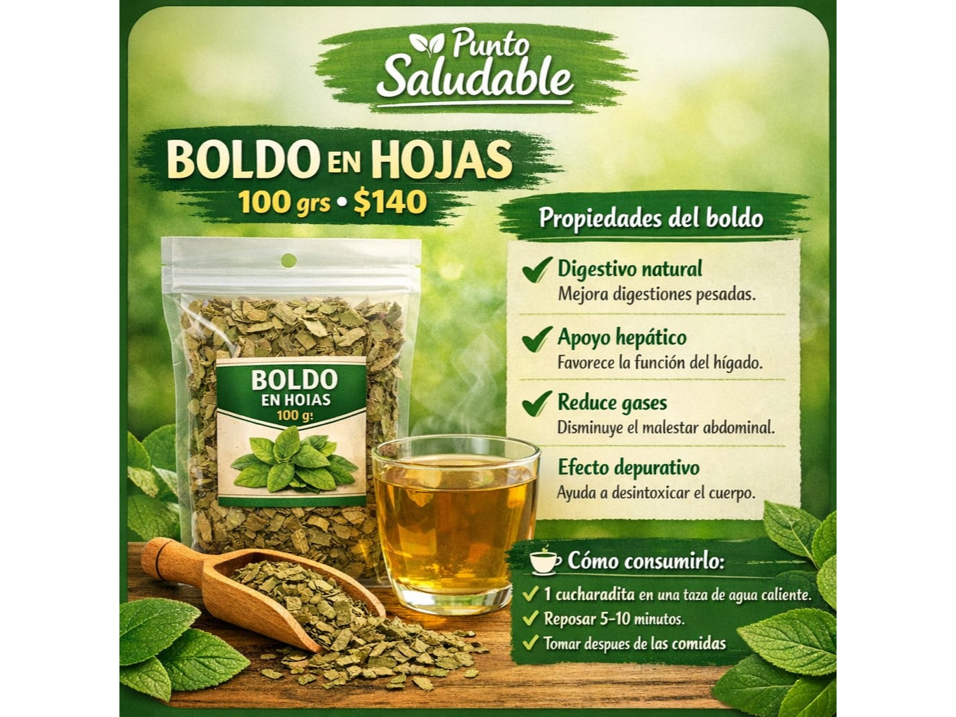 Boldo en hojas 100gr