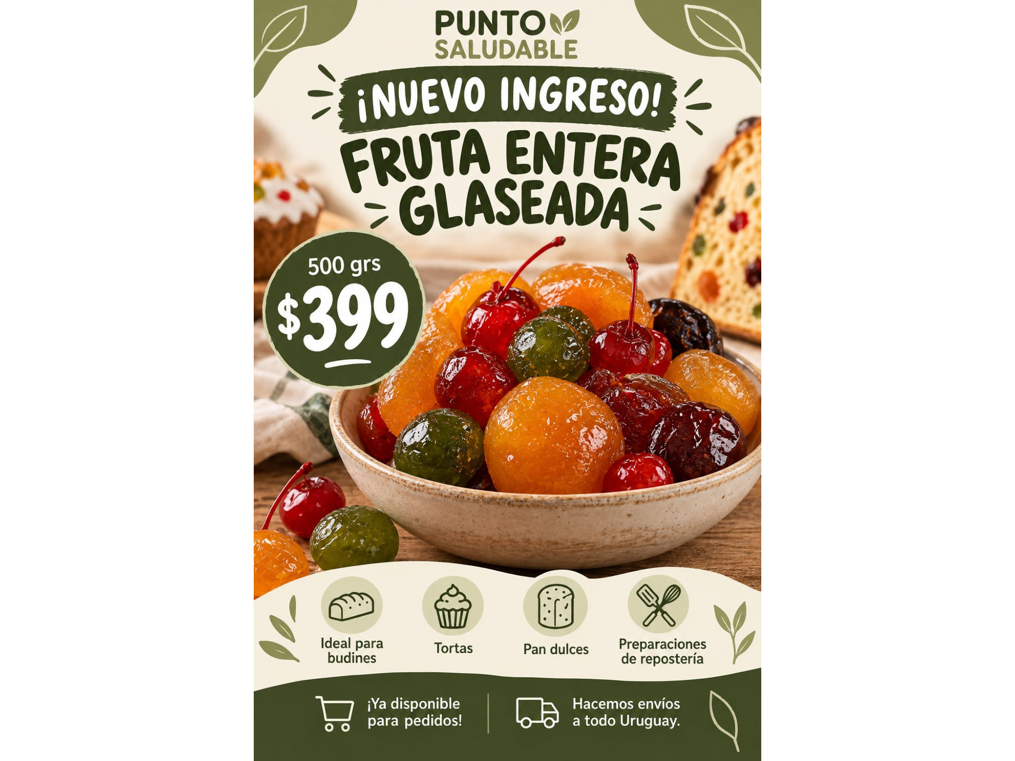 Fruta Glaseada 500gr