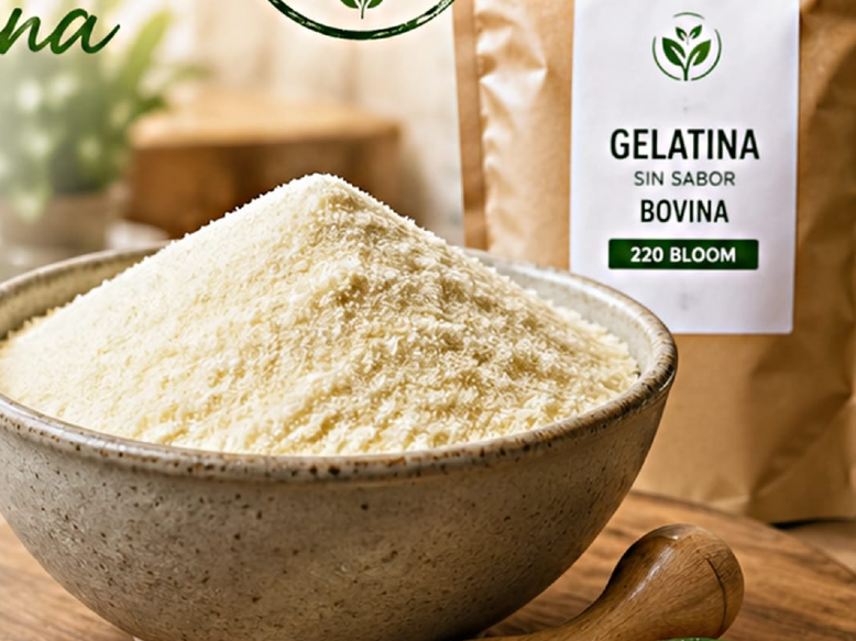 Gelatina sin sabor de origen bovina