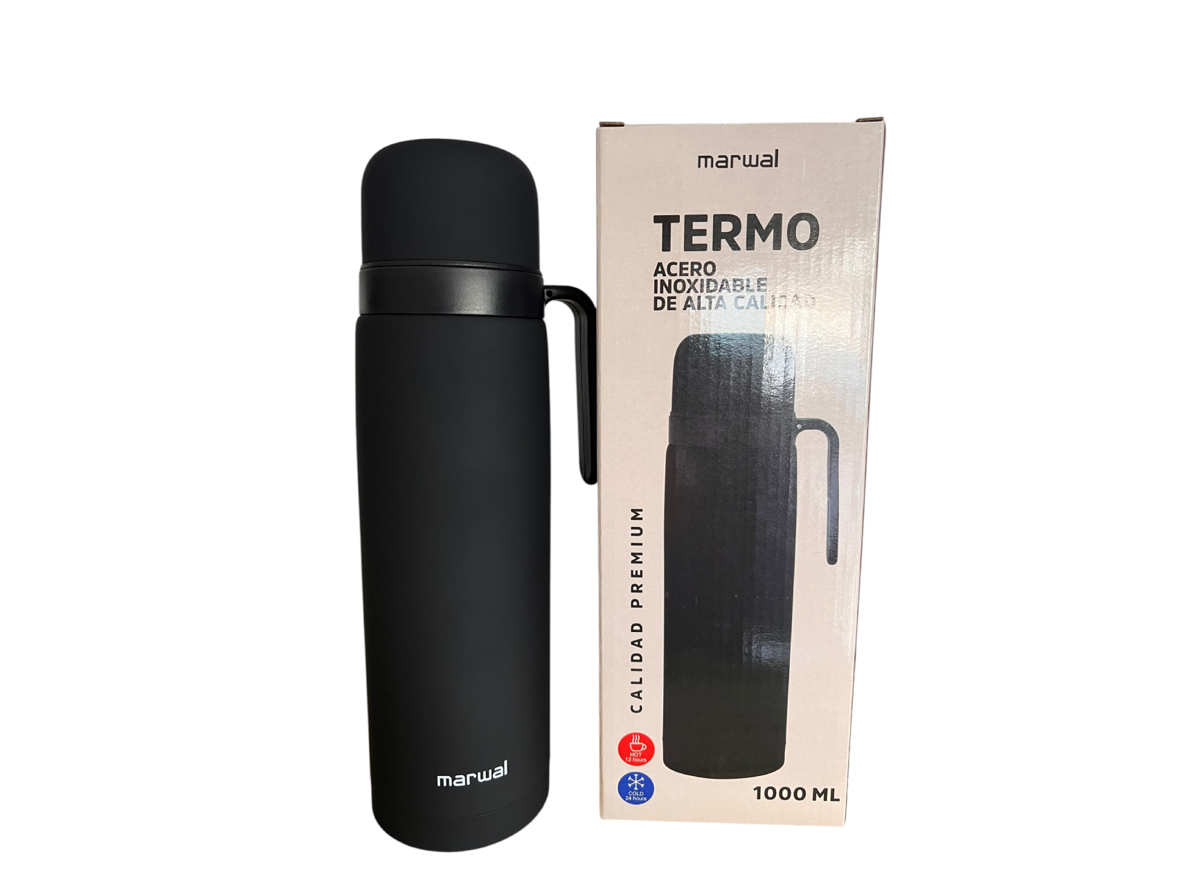 TERMO BLACK ACERO MEDIA MANIJA
