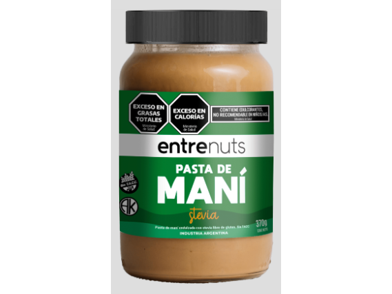 Pasta de maní Entrenuts con Stevia 370 gr