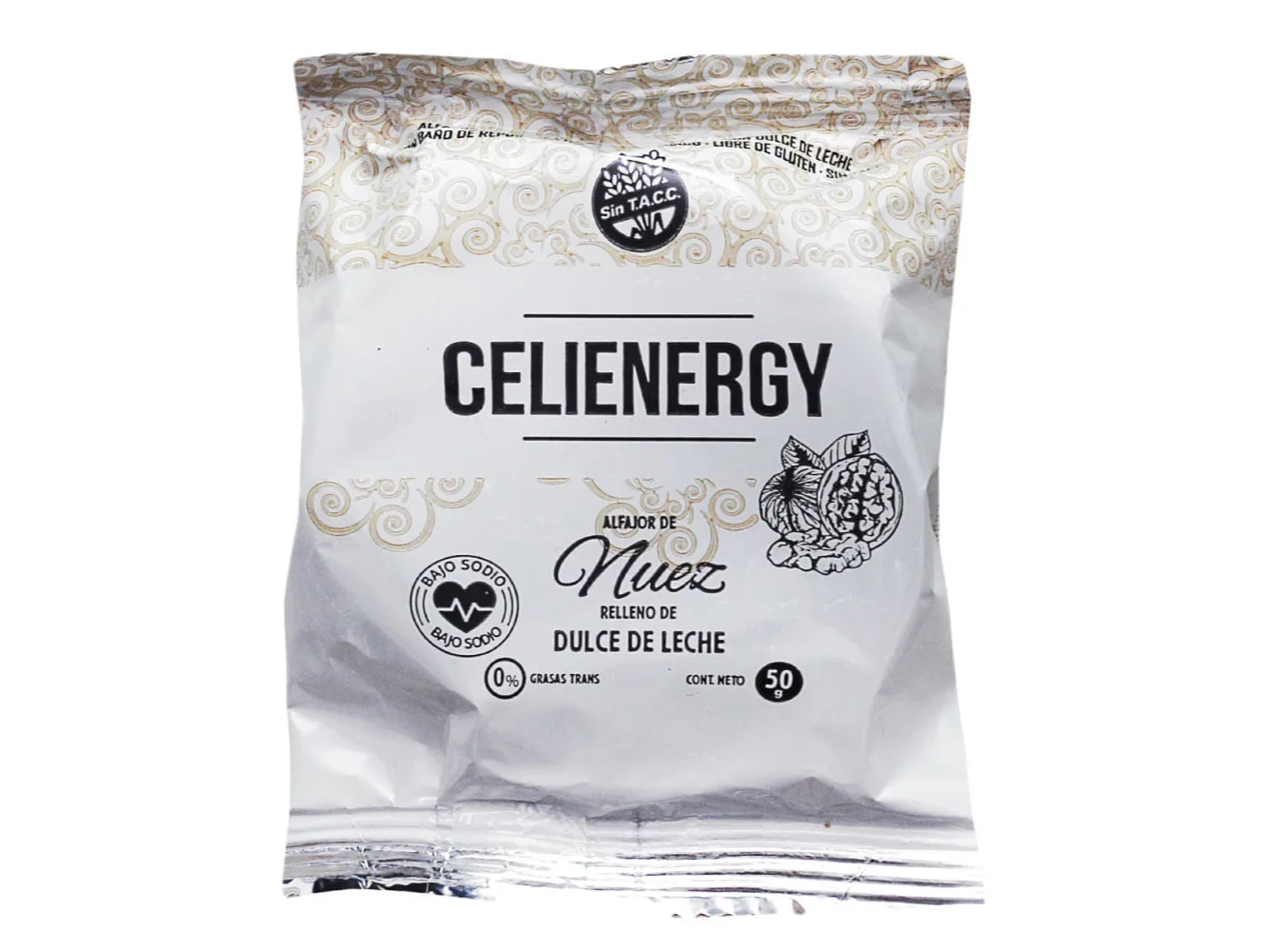 Alfajor Celienergy nuez relleno dulce de leche 60 gr