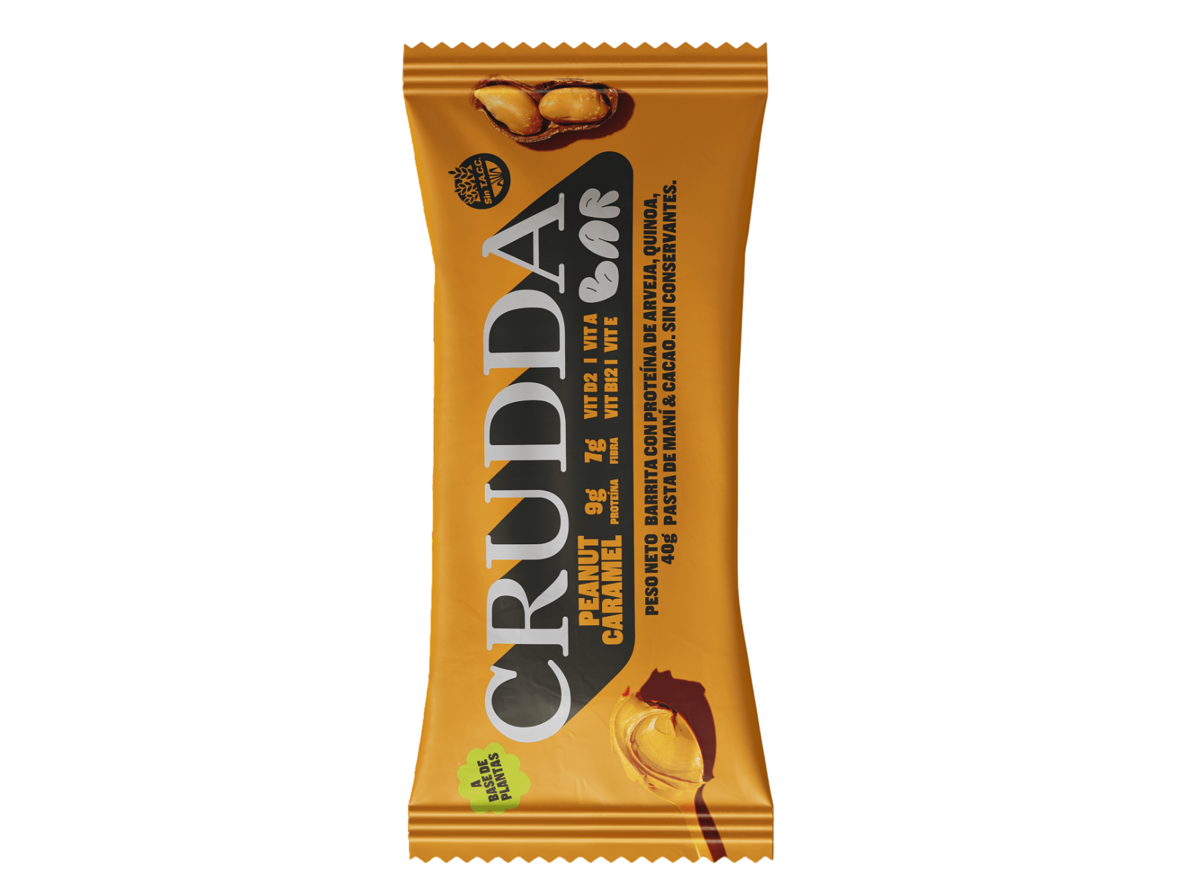 Barra a base de plantas Crudda peanut caramel 40 gr