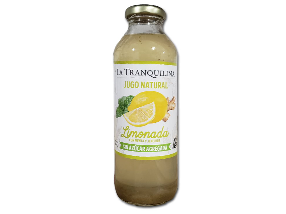 Jugo líquido La Tranquilina sin azúcar agregada Limonada con menta y jengibre 500 ml