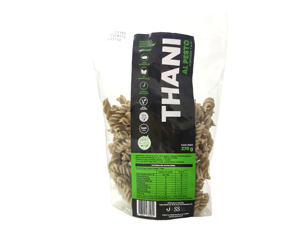 Tirabuzon Thani harina de arroz al pesto 270 gr