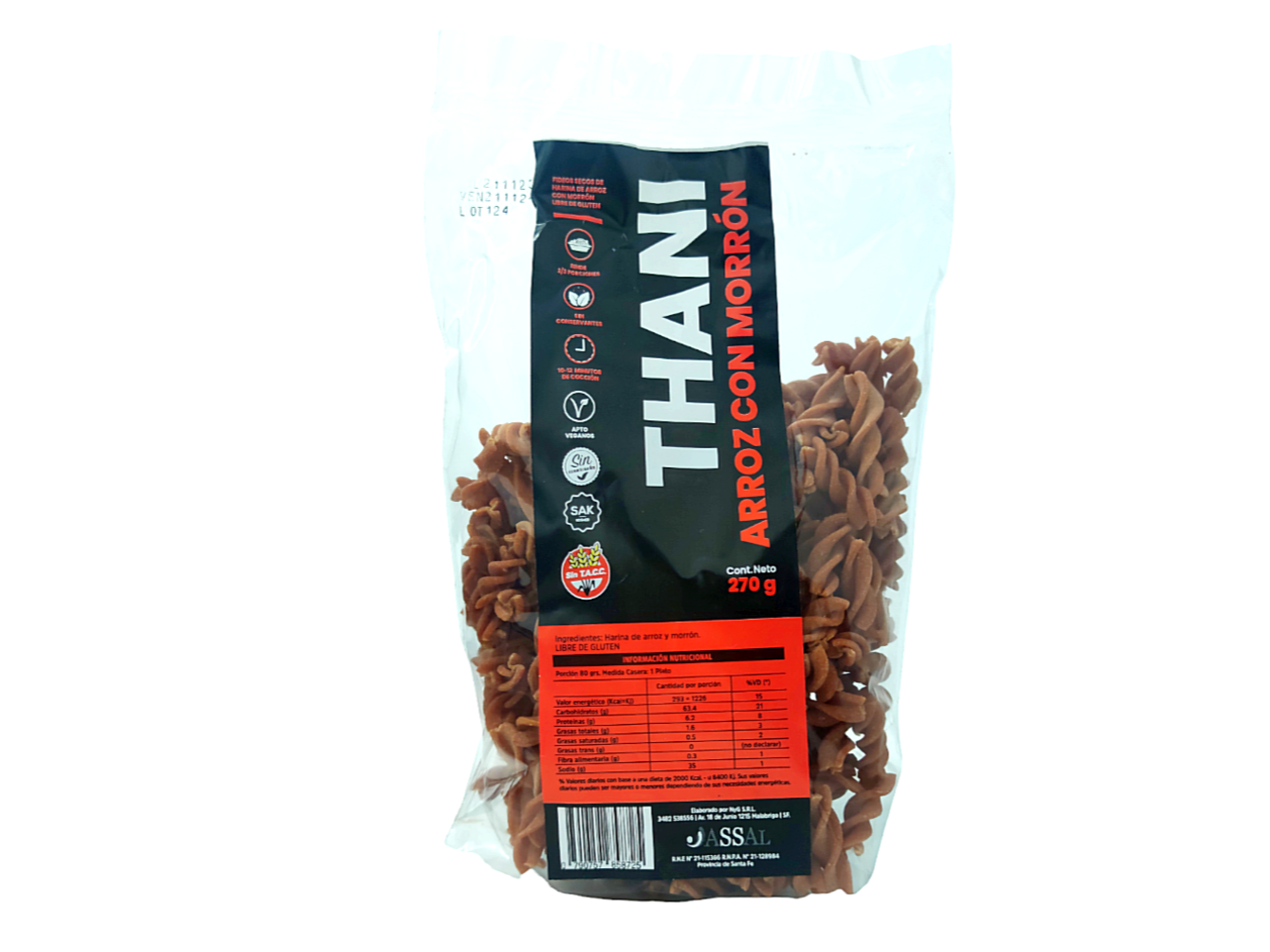 Tirabuzon Thani harina de arroz morrón 270 gr