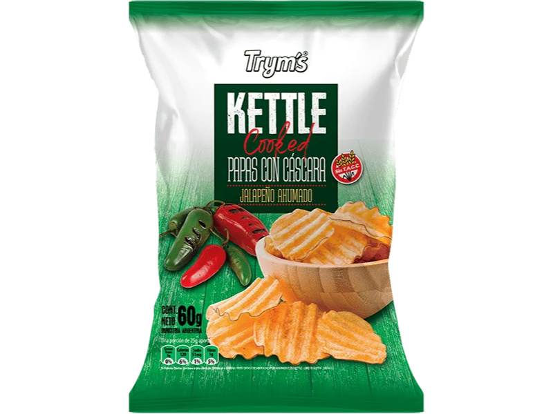 Ketle papas con cascara Tryms jalapeño ahumado 60 gr
