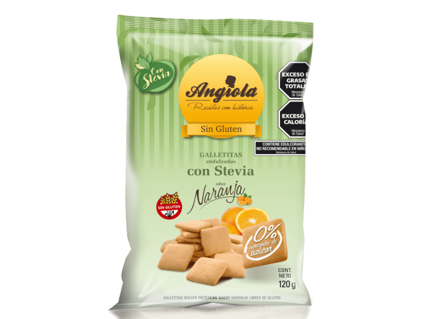 Galletas Angiola naranja sin azúcar sin gluten 120 gr