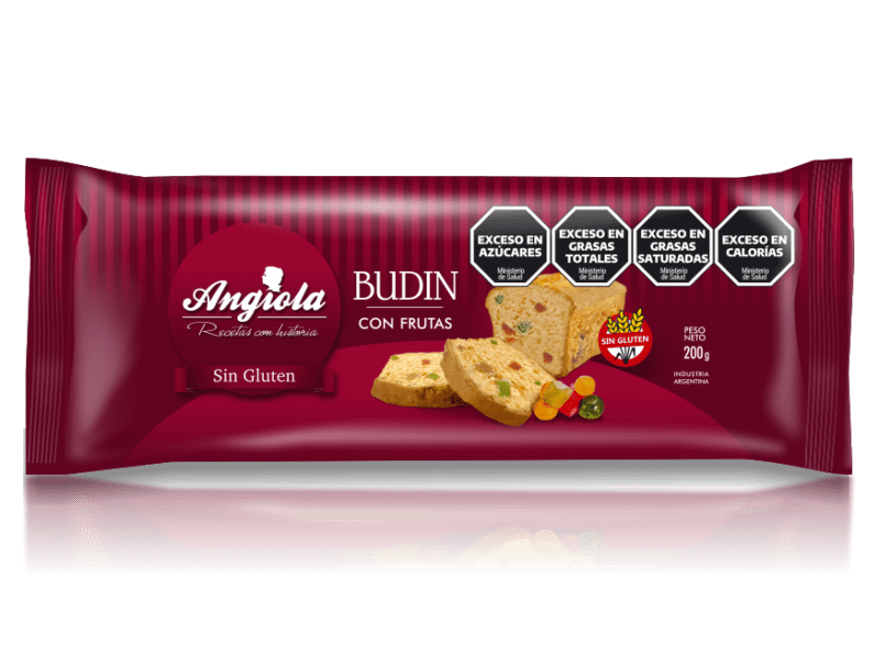 Budin Angiola vainilla con frutas sin gluten 200 gr