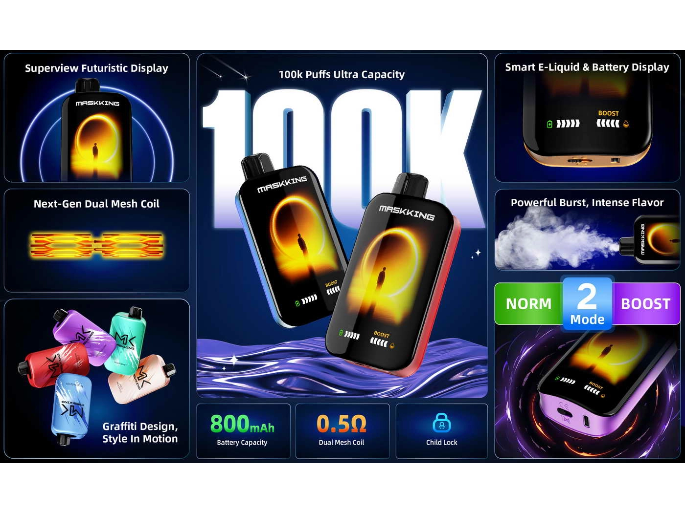 MASKKING EXTRE 100.000 MAX PUFFS