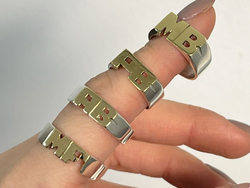 ANILLO DOBLE INICIAL DE PLATA Y ORO