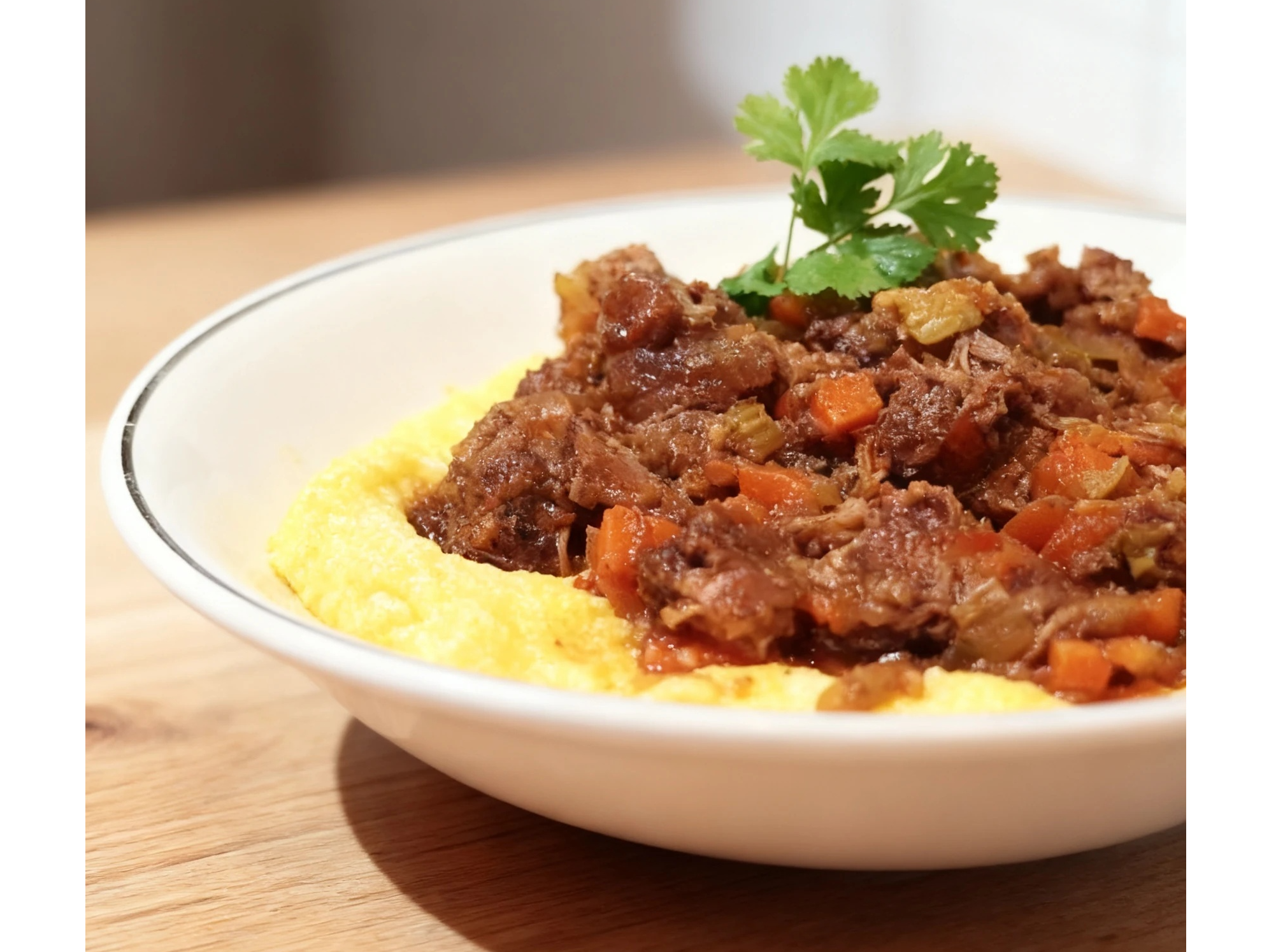 OSOBUCO DESMENUZADO CON POLENTA