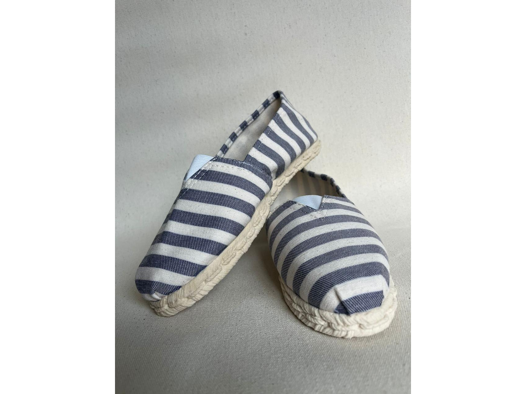 Alpargata rayado azul grueso