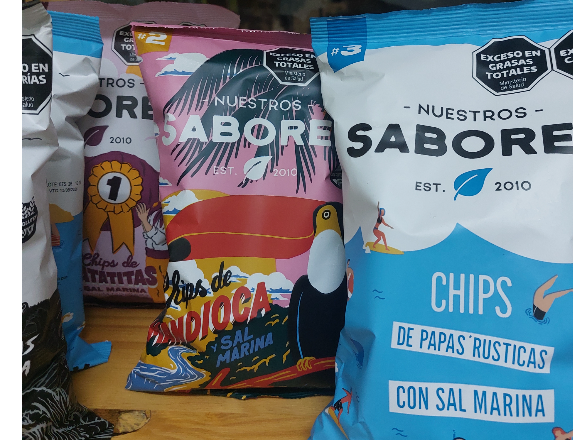 Chips de Papas, batata, mandioca  80 g "Nuestros Sabores"