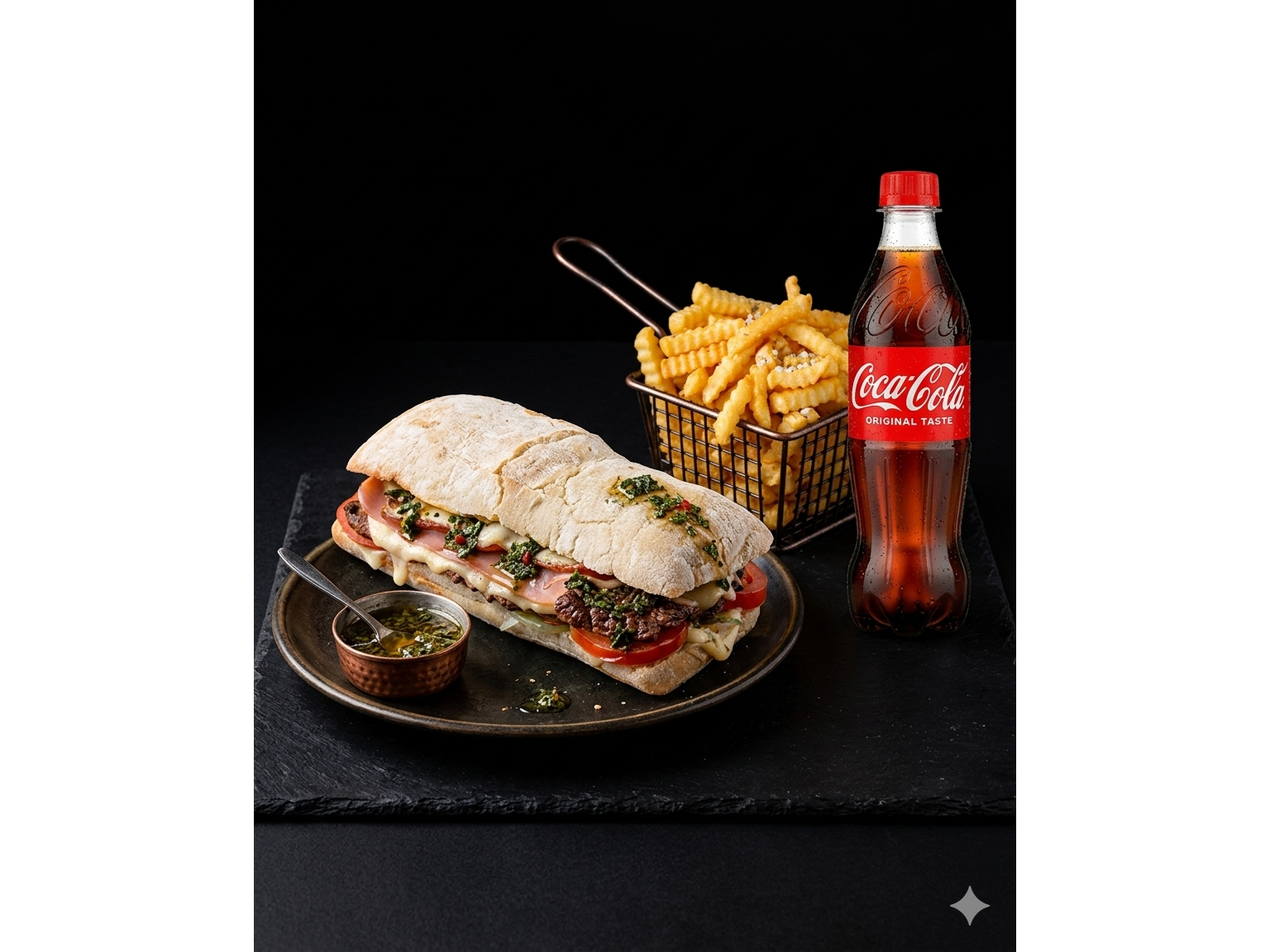 Chimi + Papas + Coca 500ml