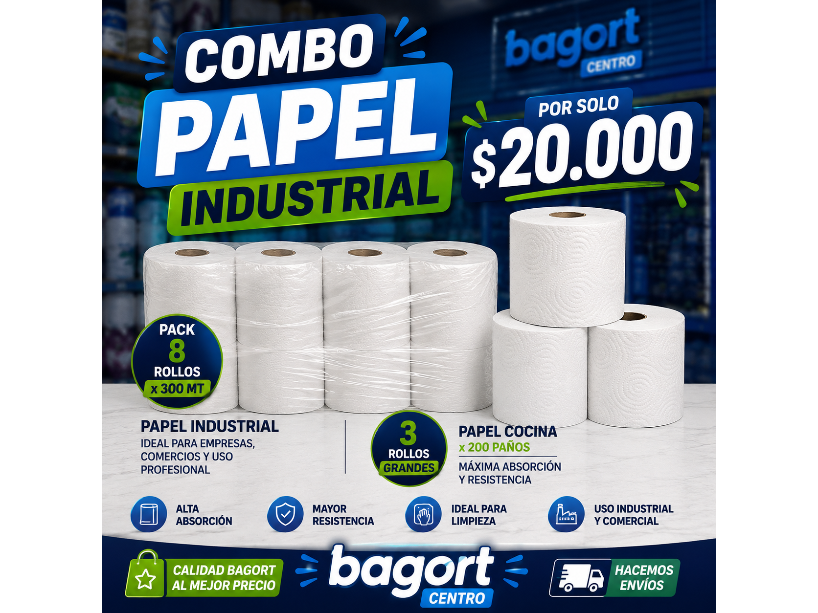 Combo papel industrial