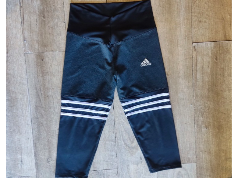 CALZA 3/4- ADIDAS GRIS/NEGRO