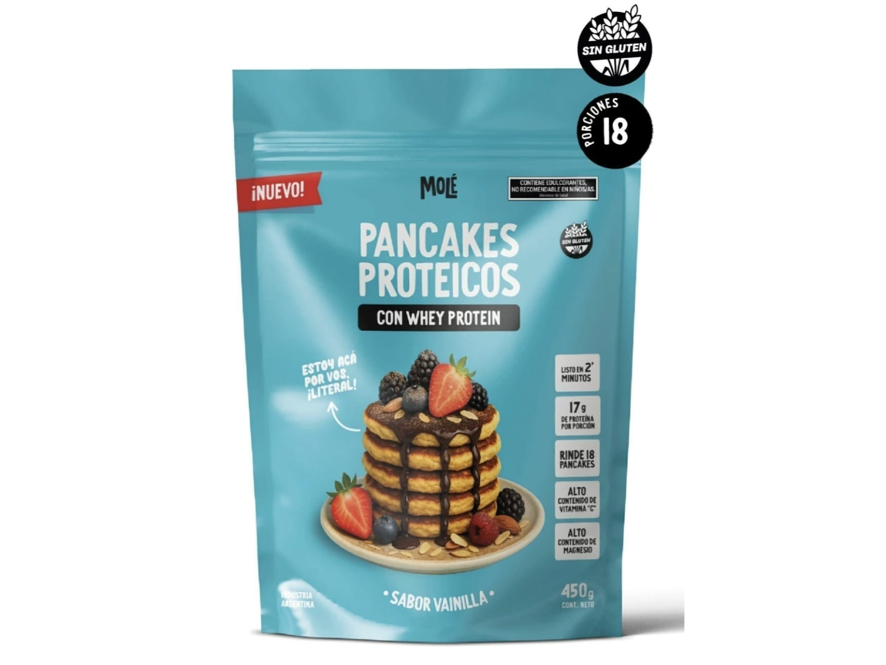 Pancake proteico - sabor vainilla, sin gluten