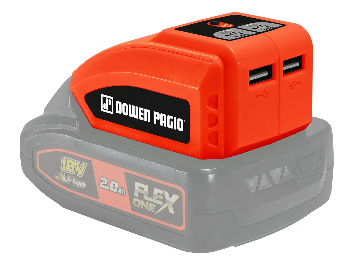 Adaptador 18v - Usb Flex One Dowen Pagio No Incluye Batería Color Naranja
