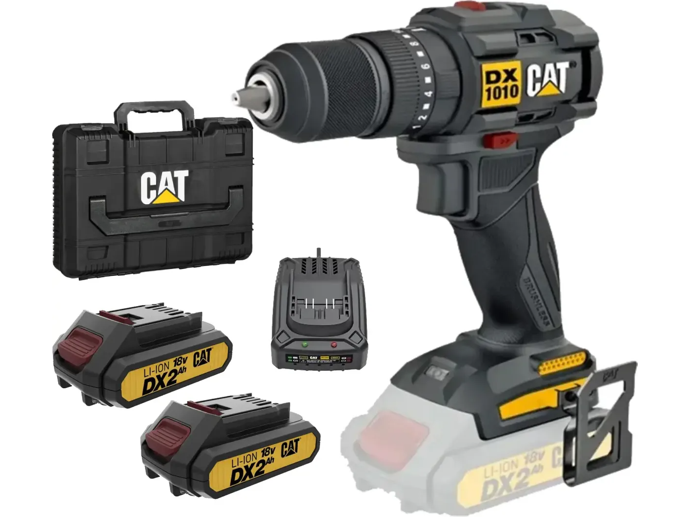 Taladro Percutor Inalambrico 18v 50nm Bateria Cargador Cat