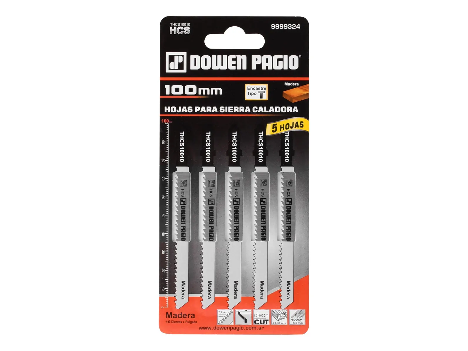Hoja De Sierra P/madera 10 Dientes Dowen Pagio