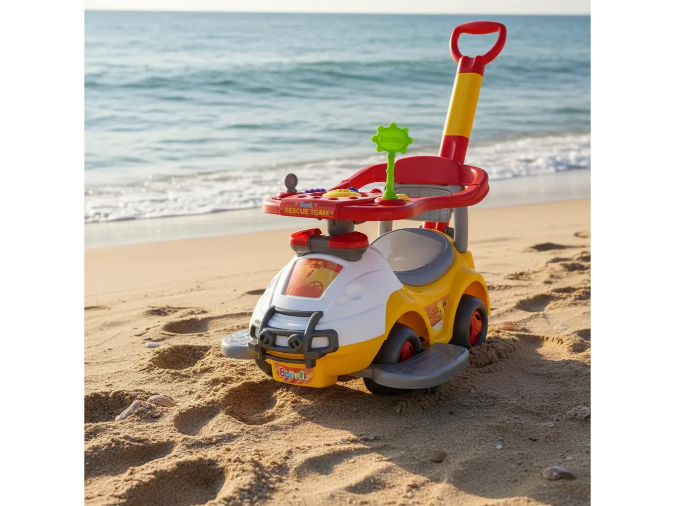 Andador Rondi Beach Patrol Rojo 2 en 1 con Barral de Empuje y Sonido