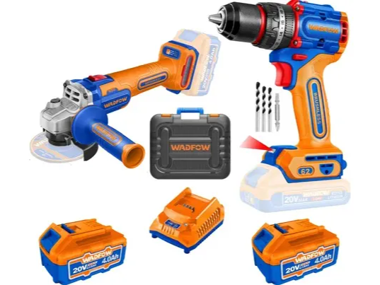 Combo Taladro Atornillador + Amoladora 20v Wadfow Brushless (16 cuotas semanales)