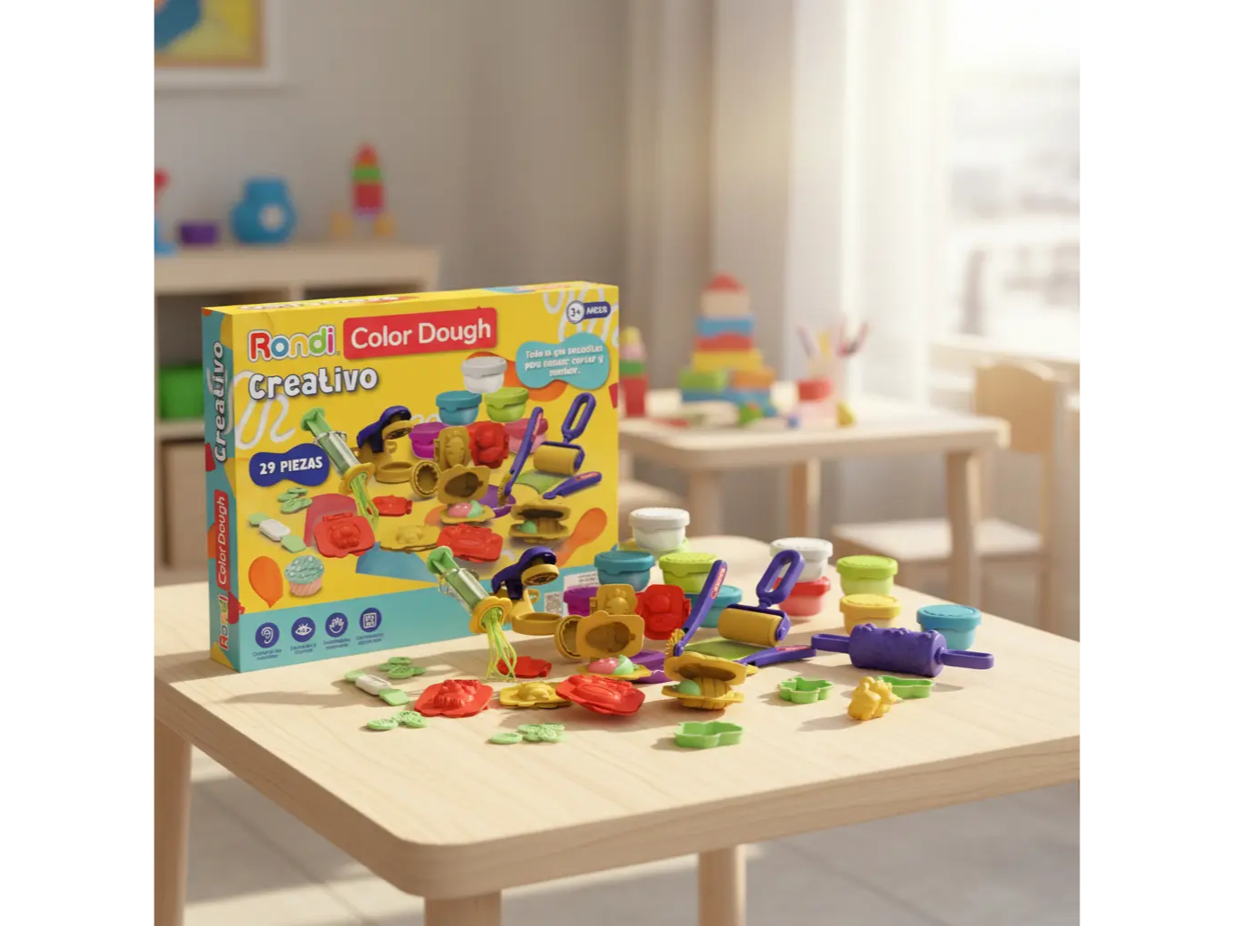 Masa Moldeable Para Niños Color Dough Creativo Rondi 9335