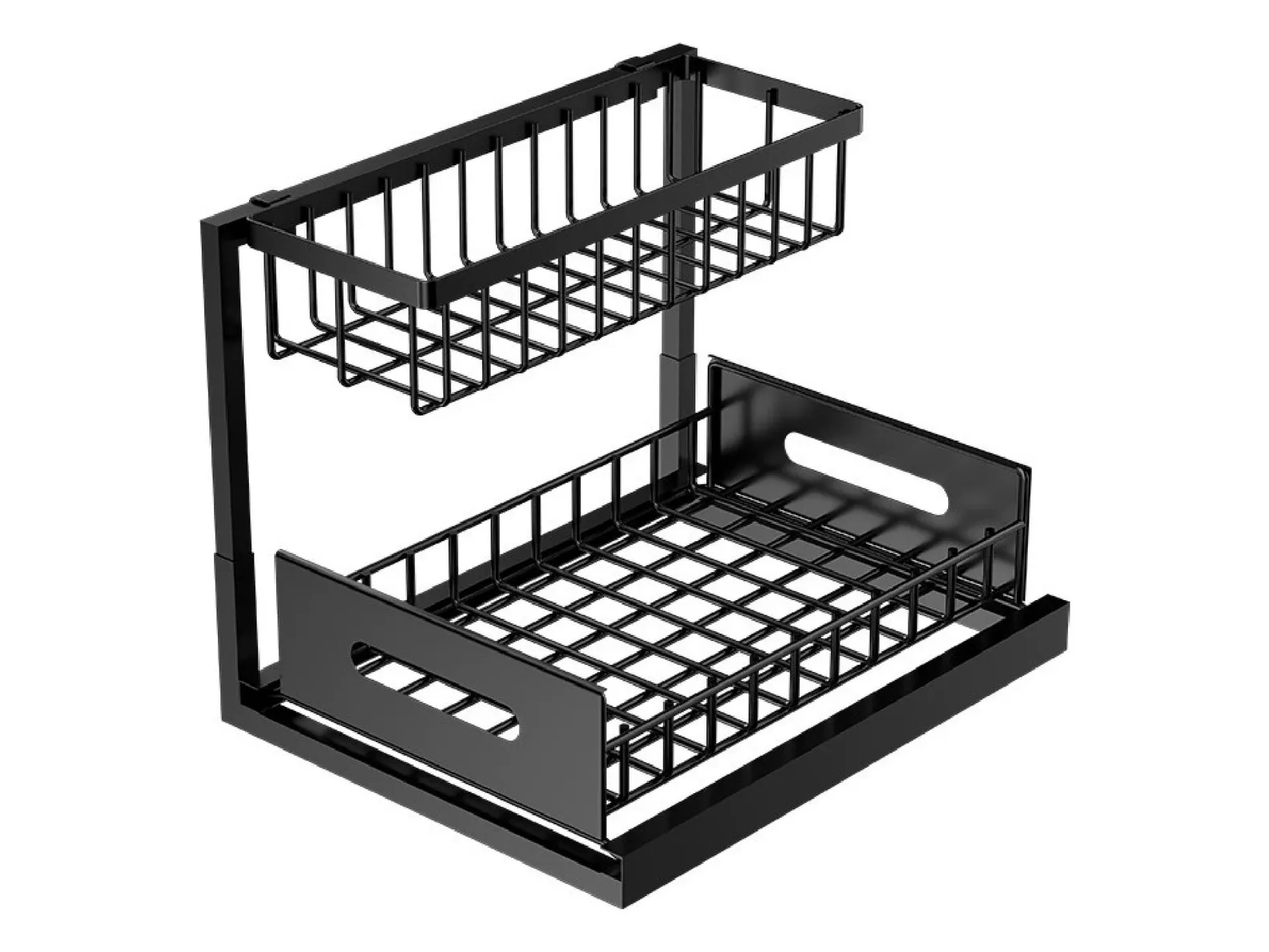 Organizador Doble Estante Multifuncion Waggs Cocina Negro