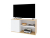 Rack TV Mueble Para Smart TV DVS02RNB Roble Natural Y Blanco Con Puertas Y Estantes