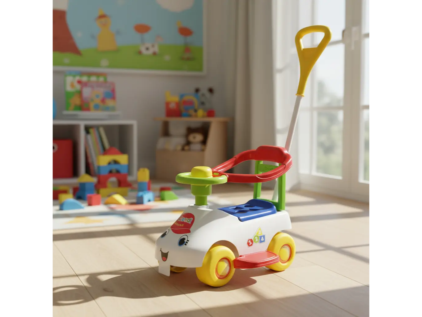 Andador Pata Pata Rondi 2 en 1 Didáctico para Bebés Blanco con Sonido y Baulera