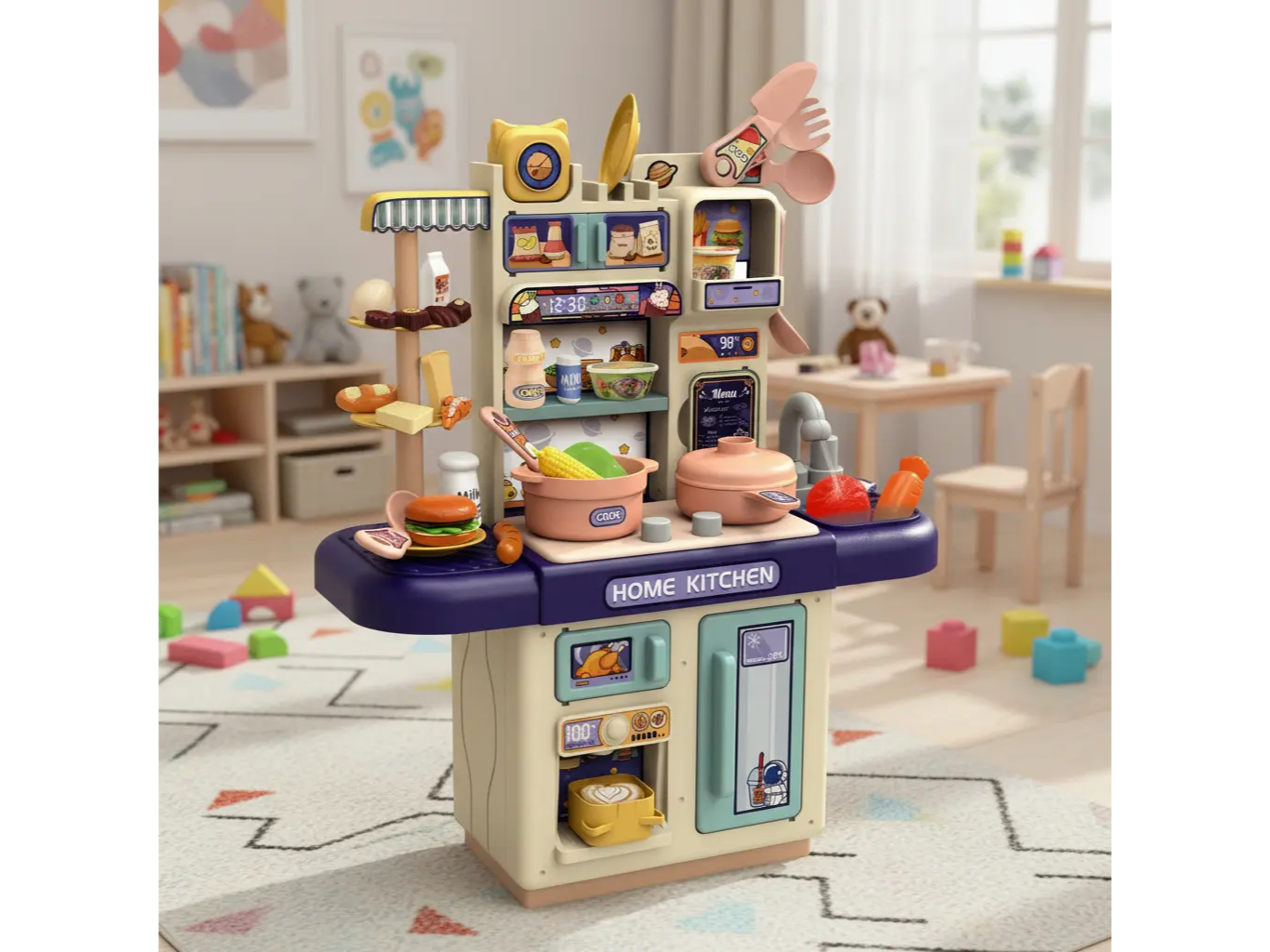 Cocina De Juguete Little kitchen Para Niños Rondi 9328 Beige