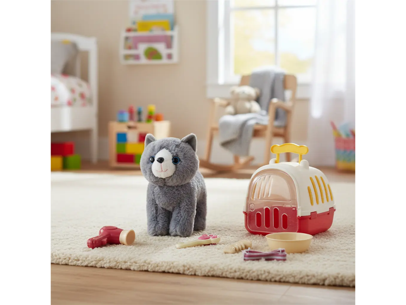 Pet Care Gato De Peluche + Accesorios Blanco Rondi 9341