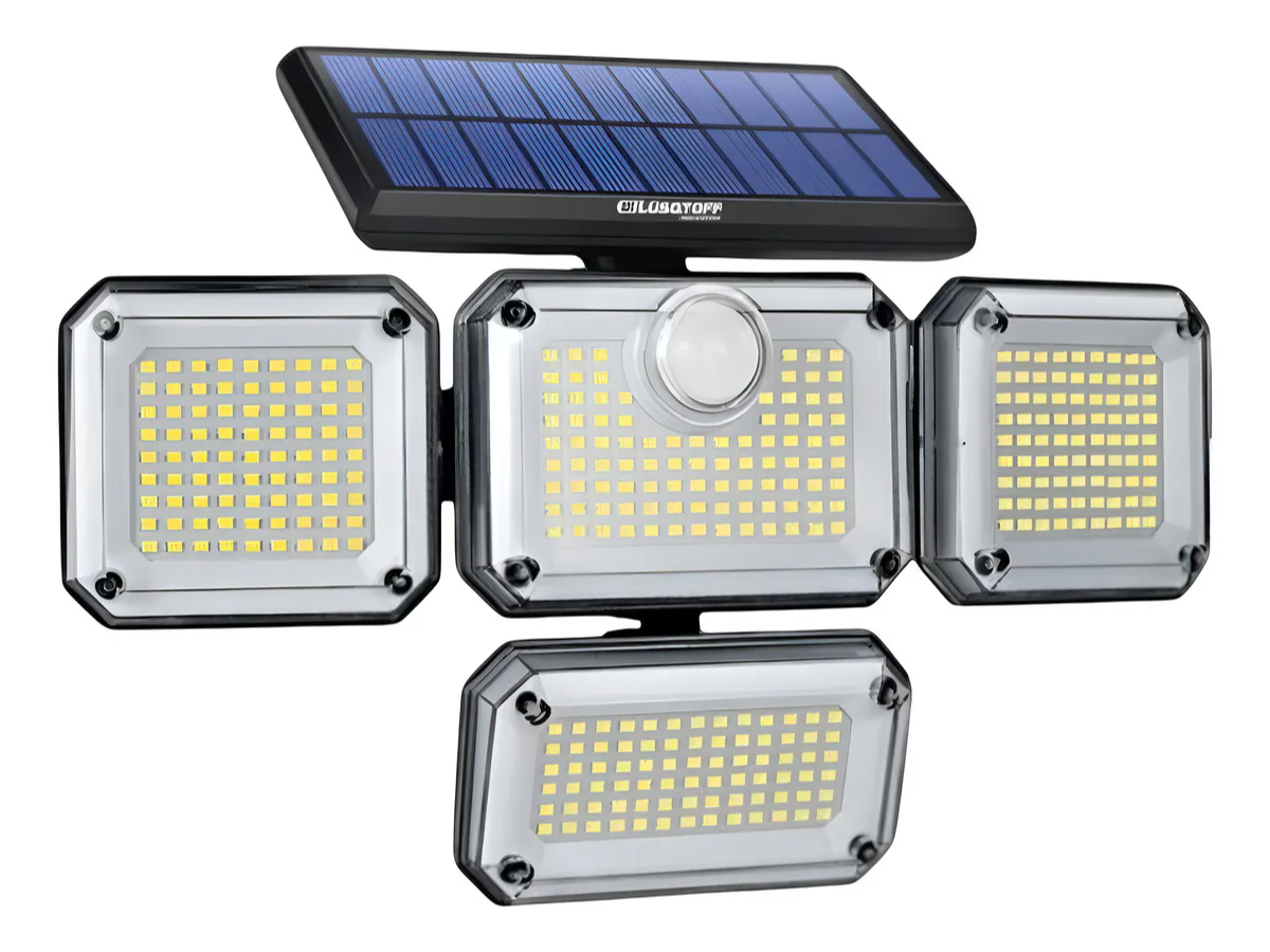 Luz Solar 333 Leds/sensor Movimiento/control Remoto Lusqtoff Estructura Negro (16 cuotas semanales)