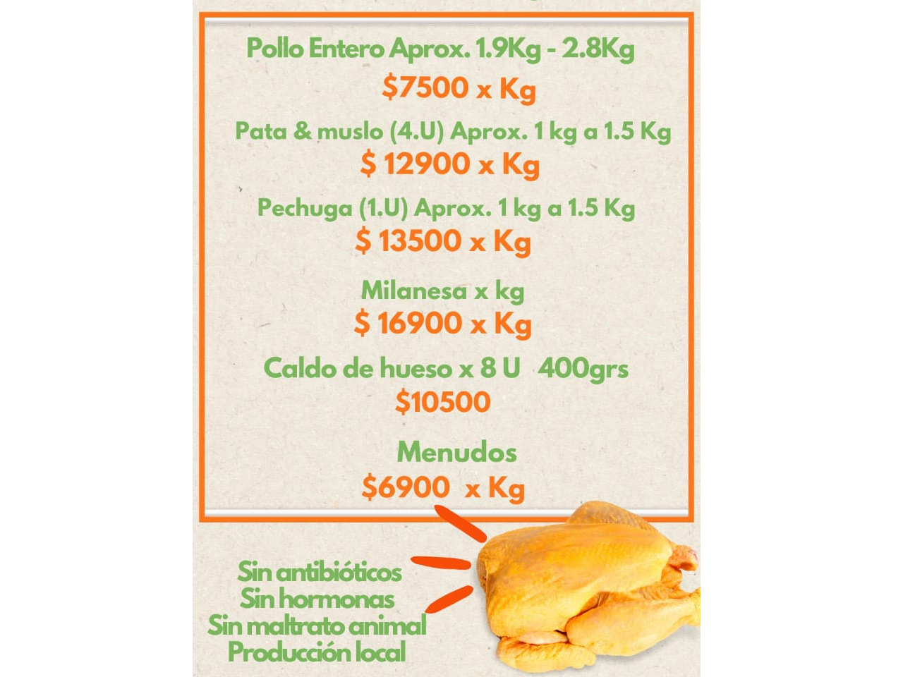 Menudos de Pollos 1kg