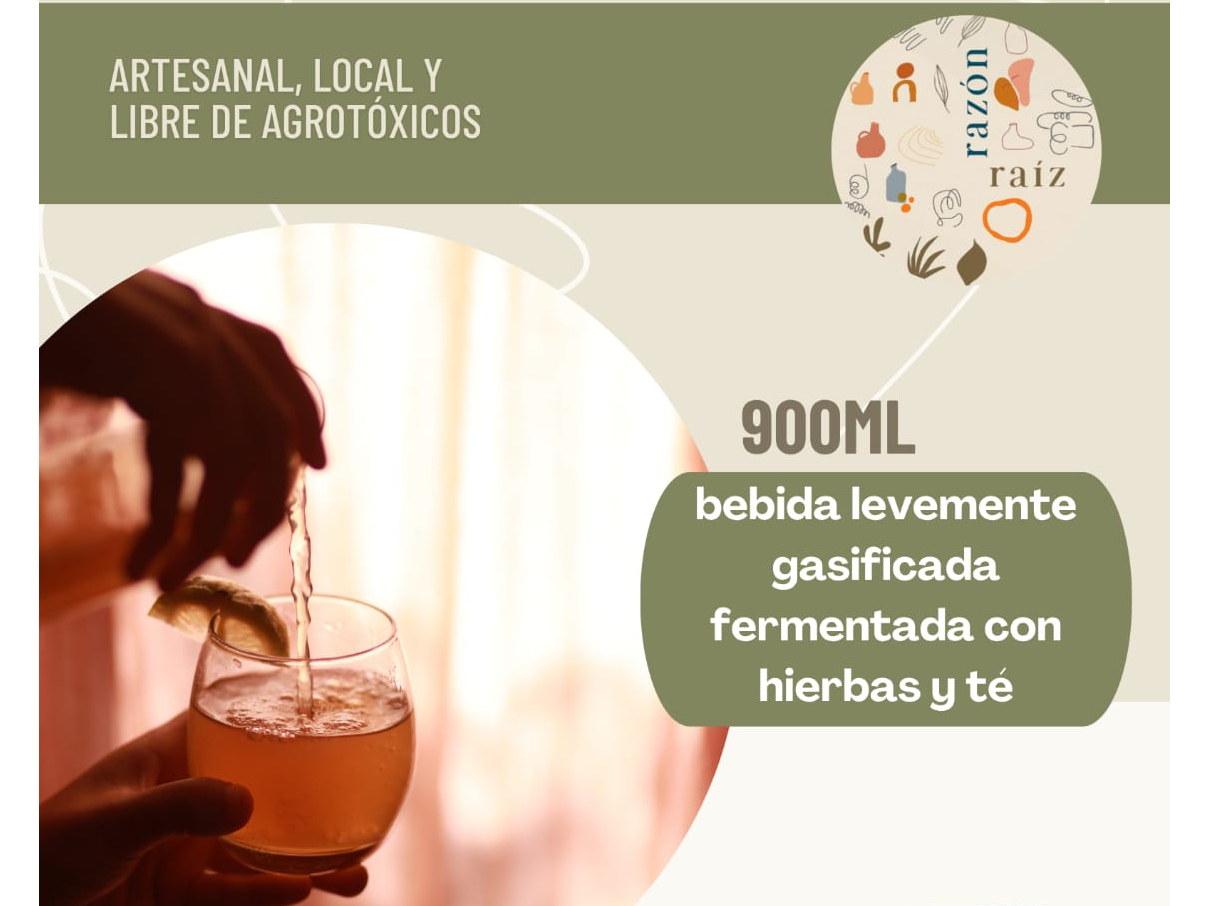 Kombucha de Cedron "Razón Raíz" 900cc